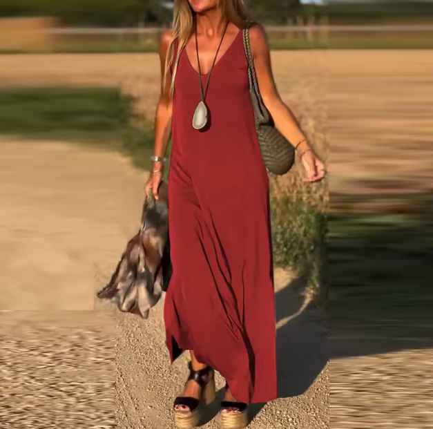 Robe à bretelles et col en V DECO ACT