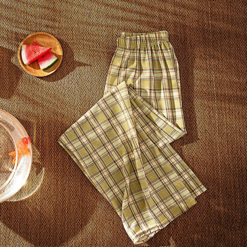 Pantalon taille haute slim droit à jambes larges sakizal