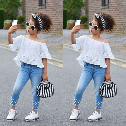 Ensemble ( Jean et Haut) pour Filles DECOACT