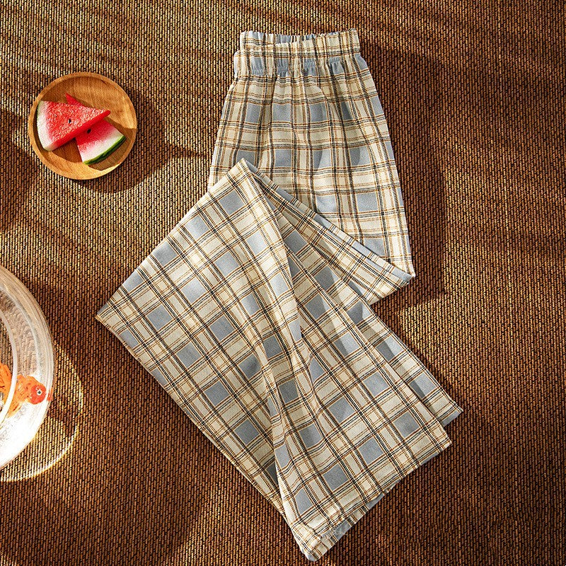 Pantalon taille haute slim droit à jambes larges sakizal