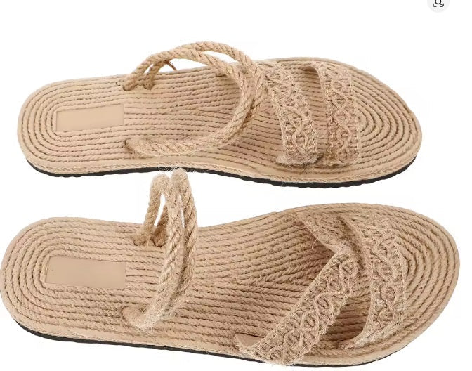 Sandales rustiques en paille pour femmes SAKIZAL