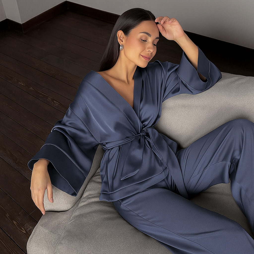 Ensemble cardigan en satin DECOACT