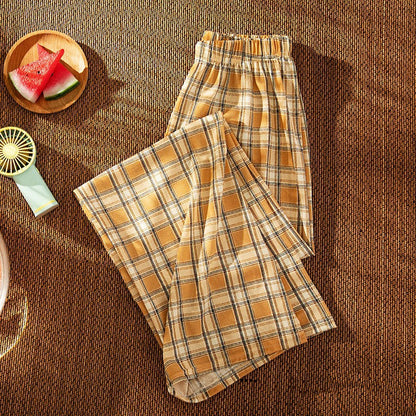 Pantalon taille haute slim droit à jambes larges sakizal