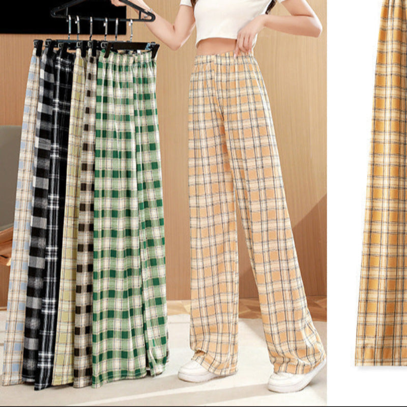 Pantalon taille haute slim droit à jambes larges sakizal